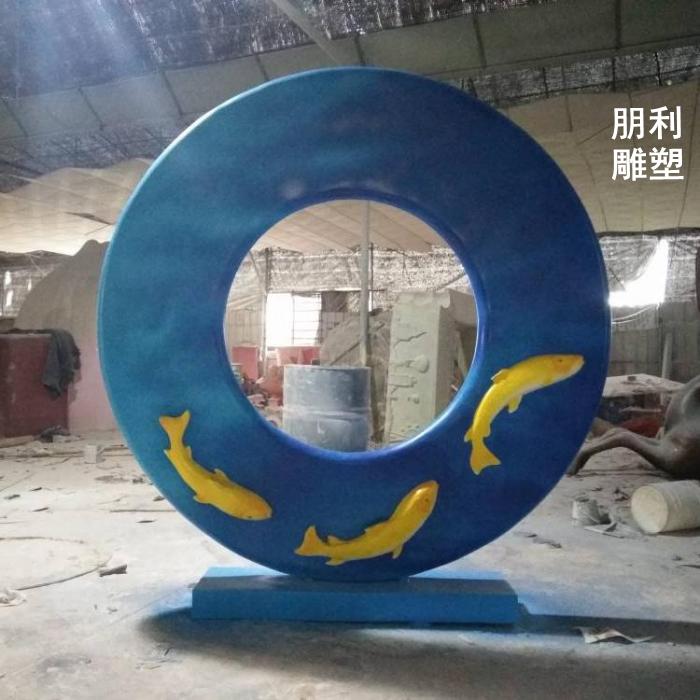 企业标志大圆环雕塑定价,欧式风格,浙江景观小品大圆环雕塑常用