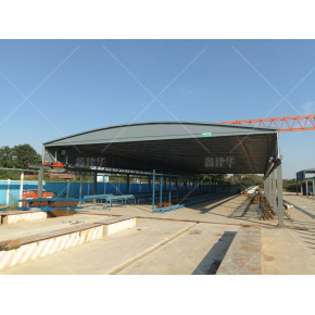 湖北大型活动伸缩雨棚 采用H型轨道