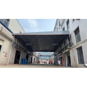 湖北伸缩活动雨棚 工地实拍