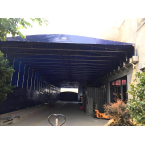 株洲工厂通道电动推拉雨棚厂家