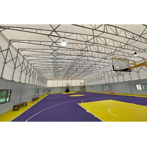 衡阳户外篮球场电动推拉棚安装设计